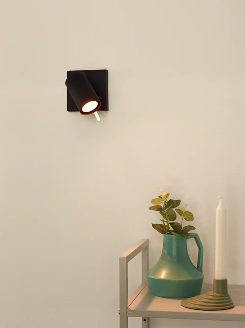 Lucide GRONY - Ceiling spotlight - LED Dim to warm - GU10 - 1x5W 2200K/3000K - Black - atmosphere 1